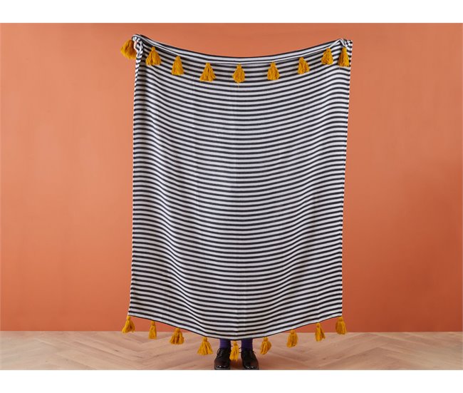 Beliani Manta SUNWAL Branco/ Preto