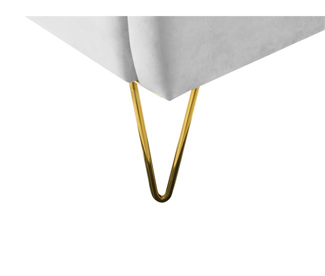Beliani Cama com estrado Veludo AMBILLOU 177x214 Bege