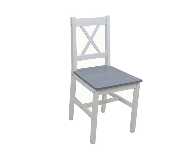 Conjunto de mesa com 4 cadeiras VERSALLES Branco/cinza
