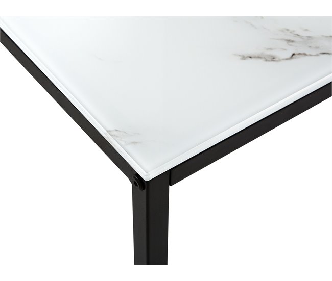 Beliani Consola DELANO 80 Branco/ Preto