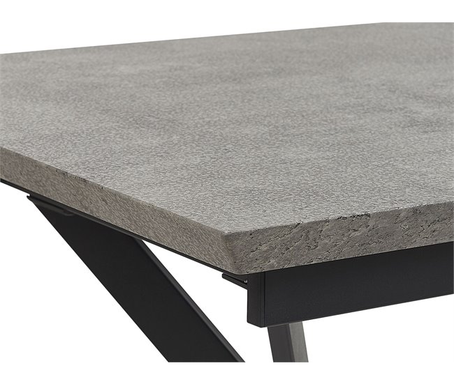 Beliani Mesa de centro AVOCA 80x140 Cinza Claro