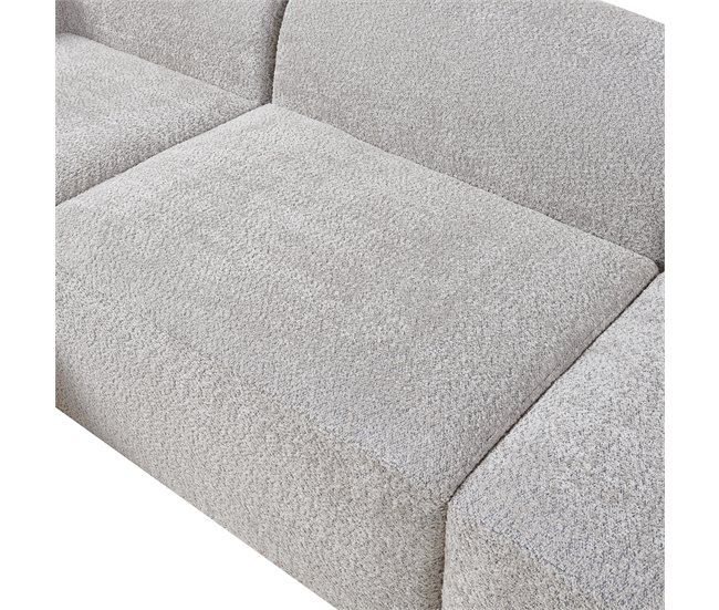 Sofá modular de 3 lugares Hurvas bouclé Branco