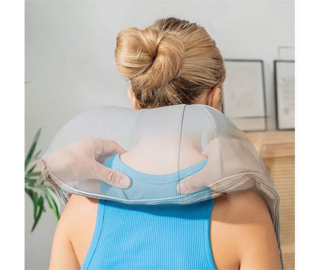 Massajador Shiatsu Recarregável Cinza