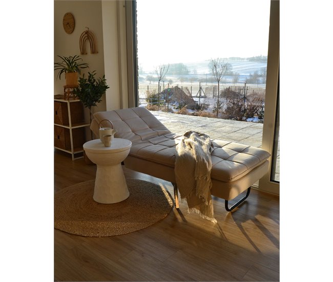 Beliani Chaise longue Terciopelo LOIRET Bege