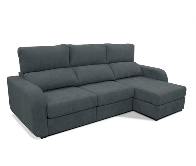 Chaise longue convertível em cama tecido APRIL Cinza