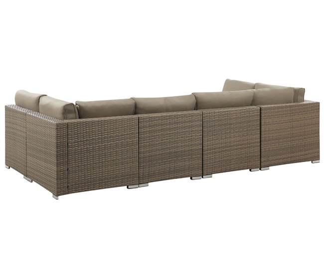 Beliani Conjunto lounge BELVEDERE Castanho