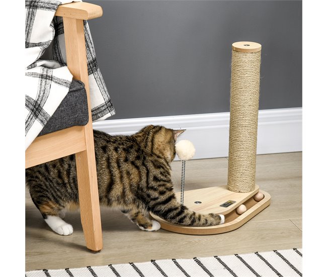 Arranhador para Gatos Aglomerado de Madeira e Juta PawHut Castanho