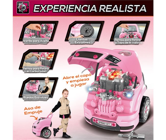 Motor de Caminhão para Crianças ABS,PP HOMCOM Rosa