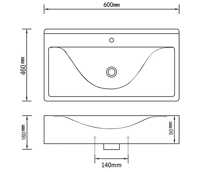 Lavatório - Lavabo - Pia de banheiro com extravasamento Prata