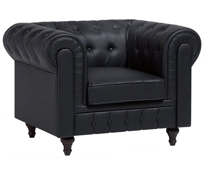 Beliani Poltrona CHESTERFIELD Preto