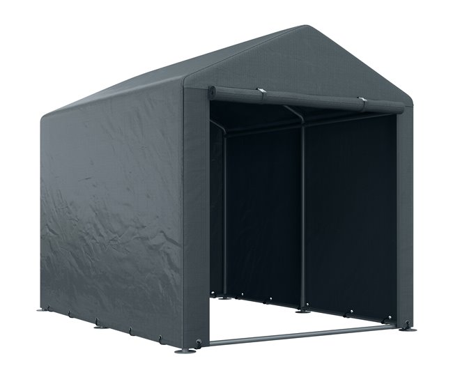 Abrigo para Ferramentas Aço Galvanizado, Tecido PE Outsunny Cinza