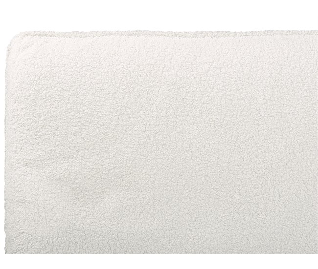 Beliani Cama com estrado Bouclé CORIO Branco/ Bege