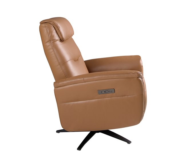 ANGEL CERDA Poltrona giratório em pele castanha Castanho