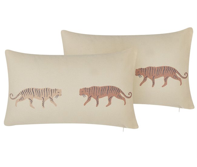 Beliani Almofada decorativa NIEREMBERGIA Bege