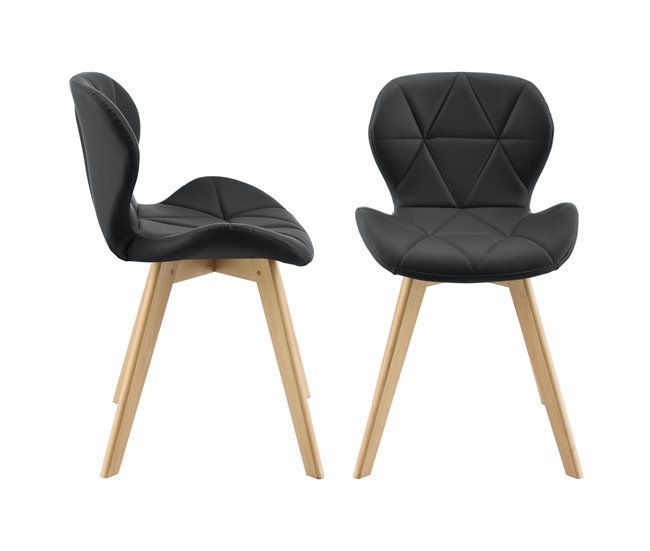 Conjunto de 6 cadeiras de jantar Älmhult [en.casa] Preto