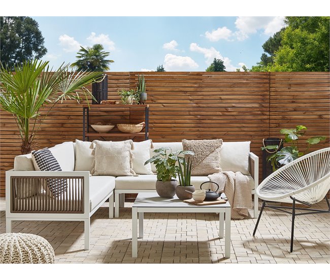 Beliani Conjunto de jardín BORELLO Branco