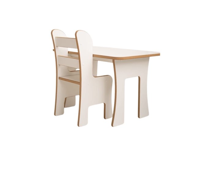 Mesa e cadeira infantil cinza 80x50