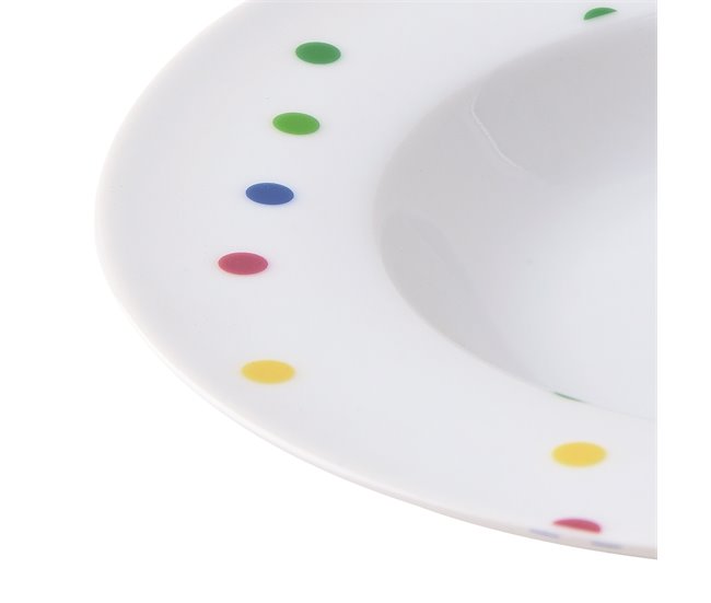 Serviço de jantar PONTOS BENETTON 18 peças Multicor