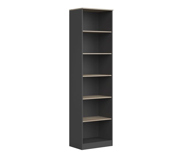 Estantes de escritório industriais Nibis com 6 prateleiras Cinza/ Madeira