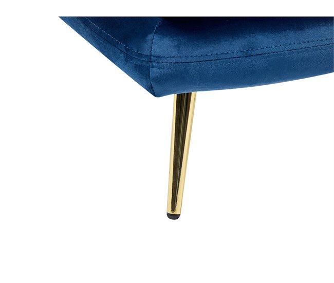 Beliani Chaise longue izquierdo Terciopelo GONESSE Azul Marino