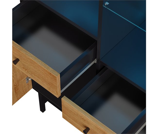 Aparadores Preto/ Madeira