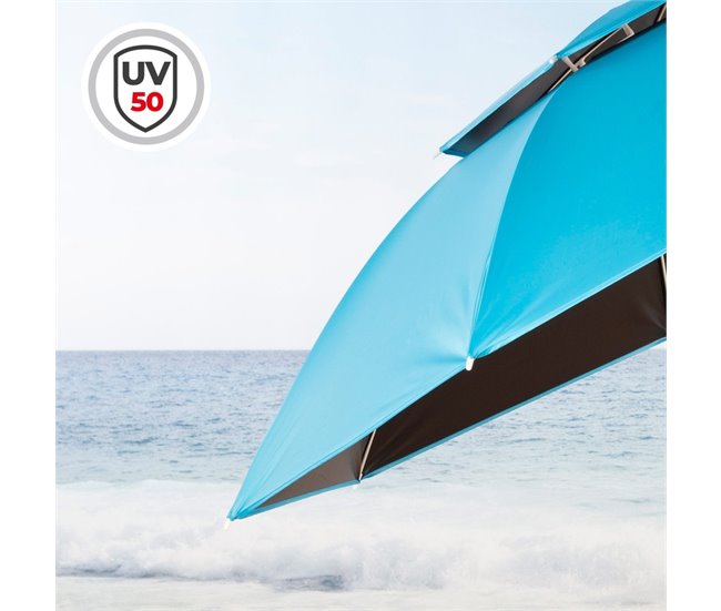 Aktive Guarda-sol à prova de vento inclinável UV50 c/capa Azul