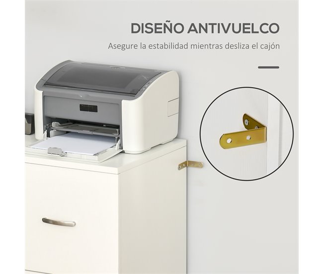 Armário para Arquivos Melamina de Madeira e Metal Vinsetto Branco
