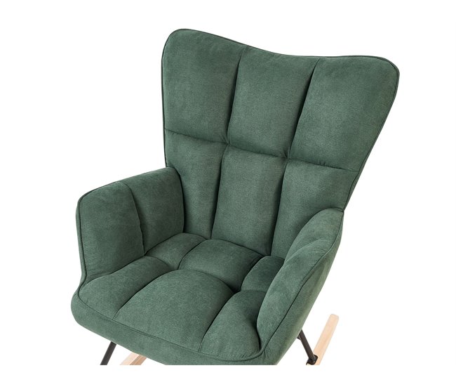 Beliani Sillón mecedora OULU Amarelo