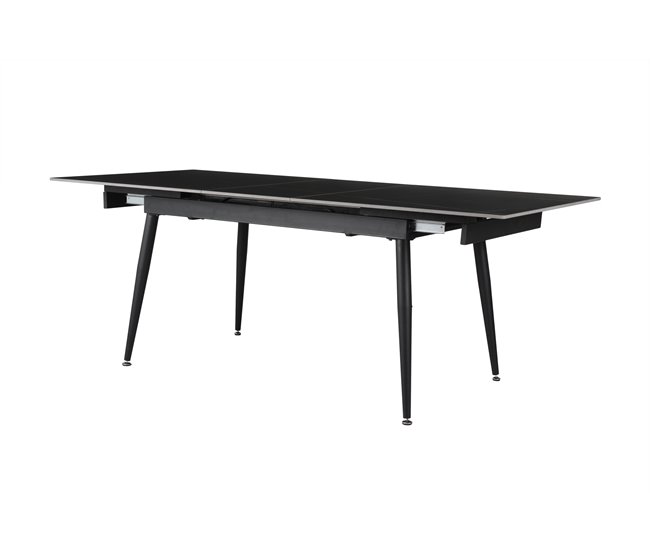 Mesa de jantar extensível JILL cerámica preto Preto