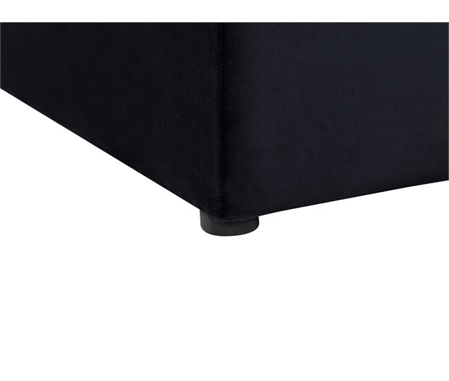 Beliani Cama com banco de arrumação Veludo NOYERS 210x247 Preto
