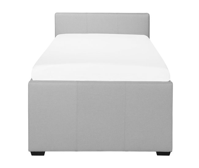 Beliani Cama com estrado Poliéster MARMANDE 96x214 Azul Marino