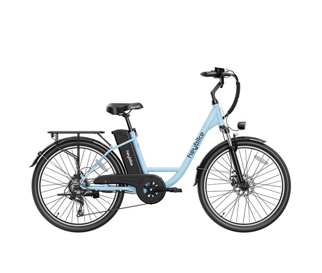 Bicicleta elétrica heybike cityscape - motor 250w 36v10ah pneus de 26 polegadas travões mecânicos