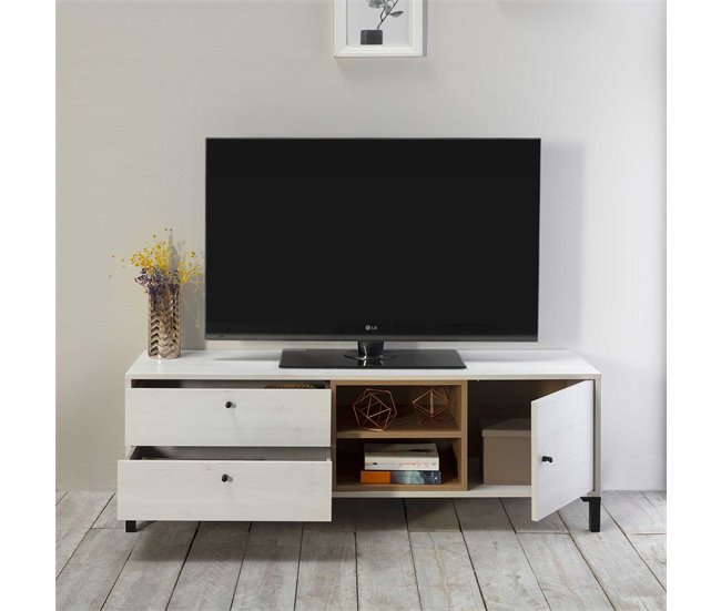  Armário TV Javea 2 gavetas e 1 porta 136 Branco