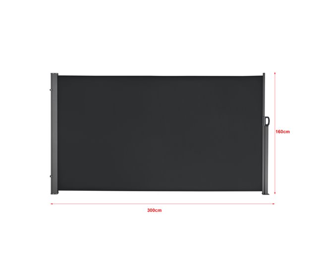 Toldo lateral exterior Mulhacen extensível 300x10 Preto
