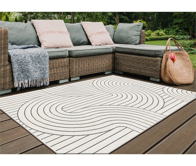 Tapete para interior e exterior WEAVES Cinza