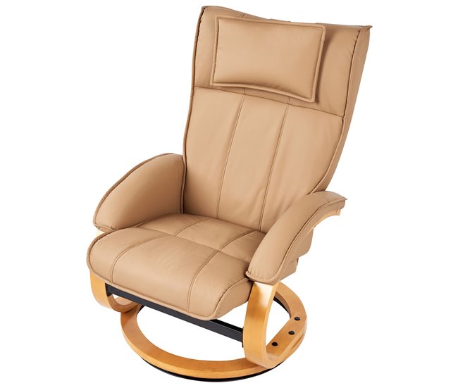 Beliani Cadeira de massagem MAJESTIC Castanho Claro