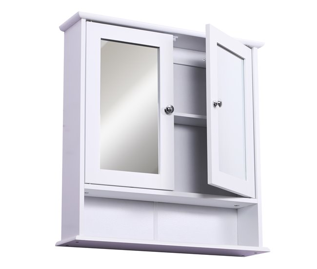 Armário de parede MDF espelho de vidro kleankin 56 Branco