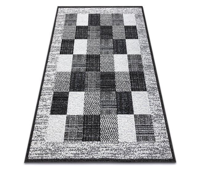 BCF Rug Morad RAFIA Retângulos geométrico 160x220 Preto / Cinza