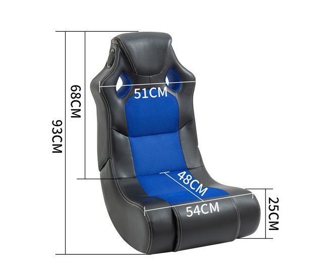Cadeira GAMER com altifalante azul e preto Azul/ Preto
