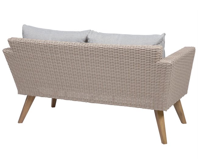 Beliani Conjunto lounge Ratan sintético VITTORIA Cinza Escuro