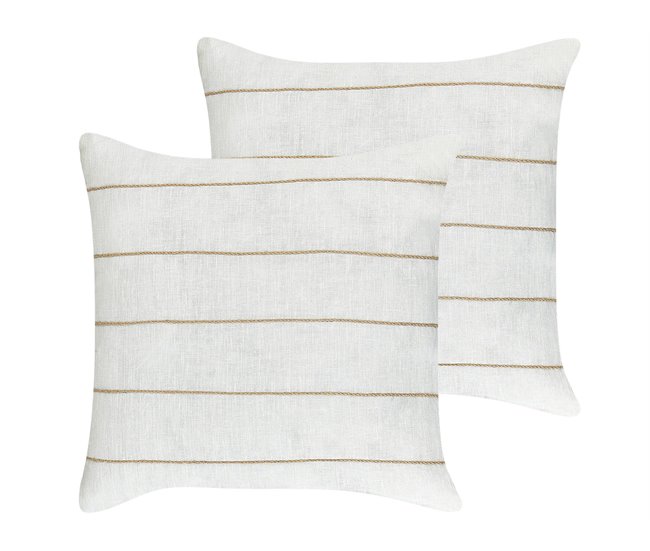 Beliani Almofada decorativa MILAS Branco