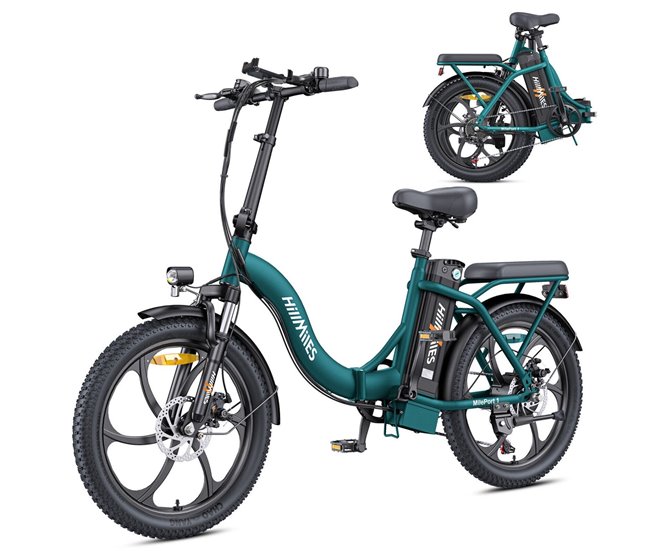 Bicicleta Elétrica HillMiles MilePort 1 – Motor 250W Bateria 36V13Ah Verde