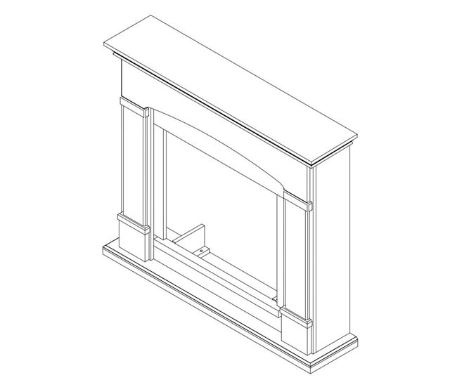 Moldura Para Lareira Em Mdf Gio Cinza