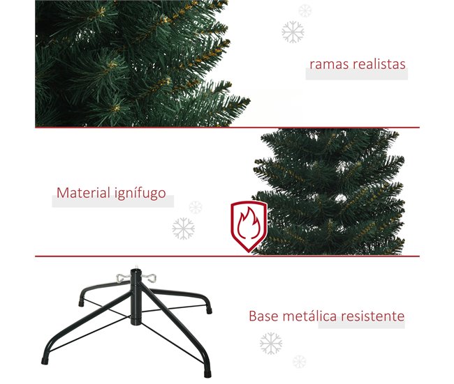 Árvore de Natal Artificial PVC, Metal HOMCOM, casa - natal Verde