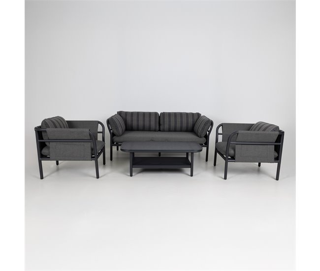 Conjunto de jardim montecarlo mesa baixa, sofá e 2 cadeirões