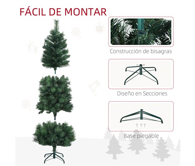Árvore de Natal Plástico, metal HOMCOM, casa - natal Verde