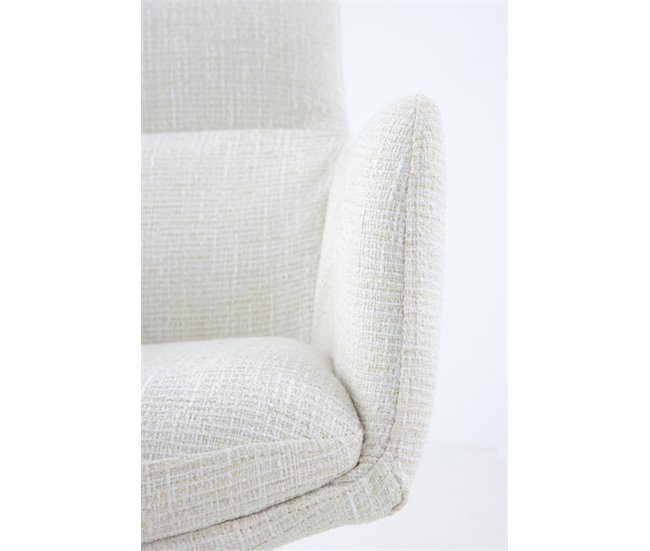 Pacote com 4 cadeirões estofados em tweed Branco