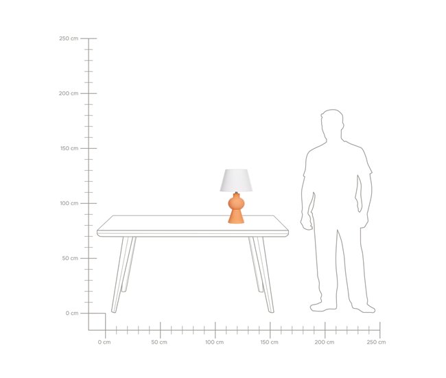 Beliani Candeeiro de mesa FABILOS Laranja