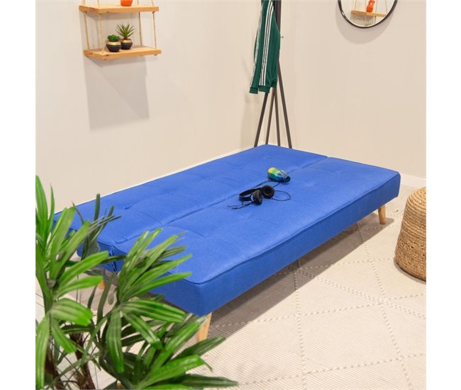 Sofá-cama Erna, duehome, Azul (ancho), Azul