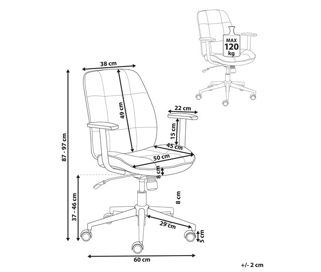 Beliani Cadeira de escritório CARLTON Bege